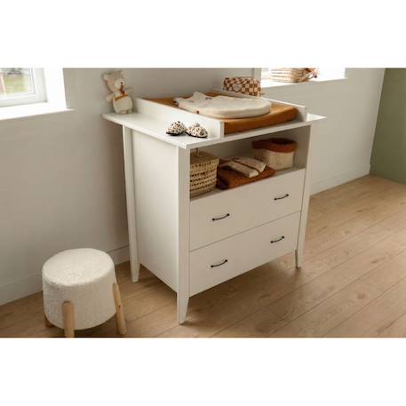 Chambre bébé 3 pièces , lit bébé 120x60 à barreaux, commode à langer, armoire 2 portes - angele Blanc 5 - vertbaudet enfant 