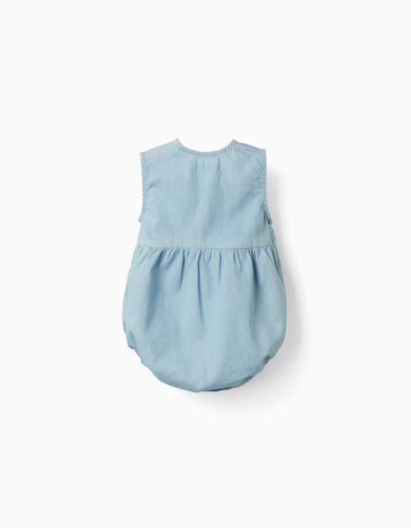 Barboteuse en jean en coton sans manches Bleu clair 2 - vertbaudet enfant 