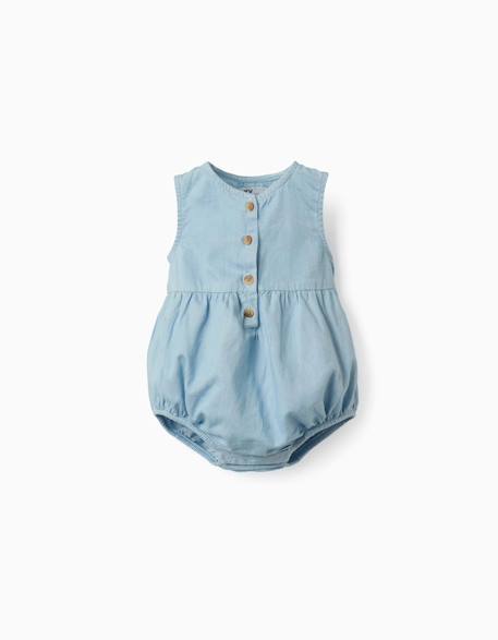 Bébé-Salopette, combinaison-Barboteuse en jean en coton sans manches