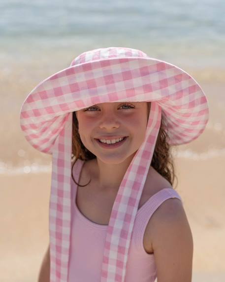 Chapeau enfant en coton protection soleil Rose+Violet 6 - vertbaudet enfant 