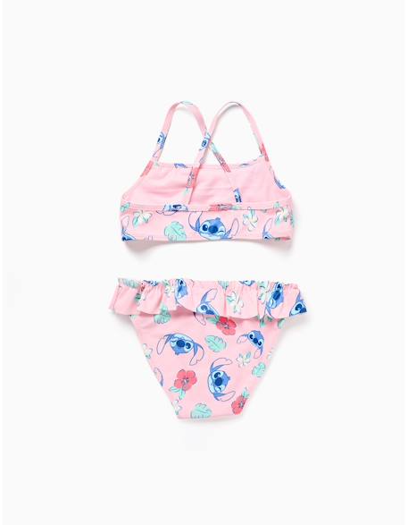 Maillot de bain 2 pièces avec motif stitch et volants Rose clair 3 - vertbaudet enfant 