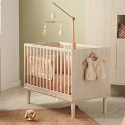 Chambre et rangement-Lit bébé 120x60 sur pieds - décor bois hêtre cendré - opaline