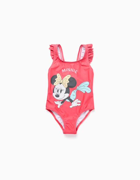 Maillot de bain avec imprimé minnie et bretelles à volants Rose 2 - vertbaudet enfant 
