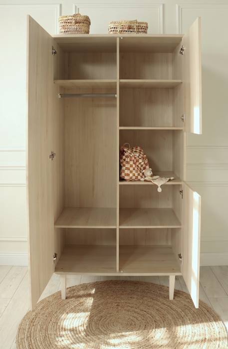 Armoire 3 portes et une niche sur pieds - décor bois hêtre cendré - opaline Beige 3 - vertbaudet enfant 