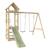 Aire de jeux toboggan - balançoires - mur d'escalade plaqueminier bois h240cm Maron - vert kaki 2 - vertbaudet enfant 