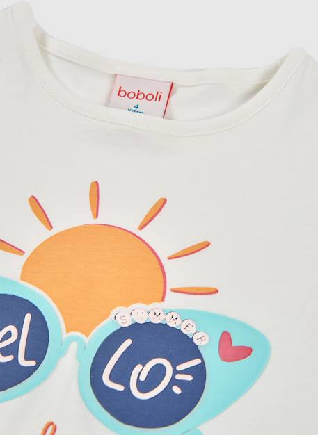 T-shirt en coton  fille Blanc 4 - vertbaudet enfant 