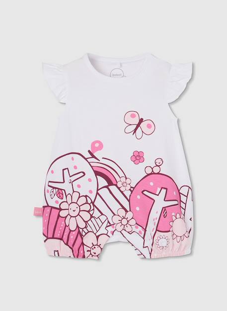 Grenouillère en coton  pour bébé Blanc 1 - vertbaudet enfant 