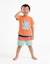 Short de bain avec bloc de couleurs et cordon de serrage Bleu foncé 1 - vertbaudet enfant 
