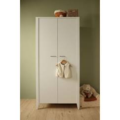 Chambre et rangement-Armoire 2 portes  avec étagères et penderie - poignées métal - angele