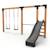 Balançoire double en bois avec barre fixe et toboggan - jeu jardin exterieur Naturel 1 - vertbaudet enfant 