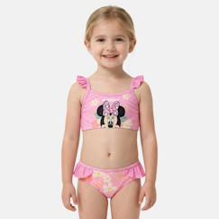 Maillot de bain fille 2 pièces à fleurs minnie  - vertbaudet enfant