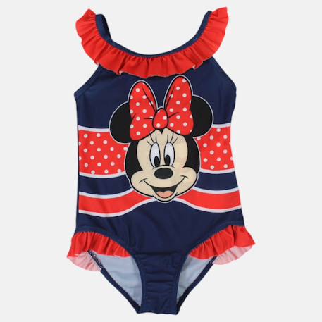 Maillot de bain fille 1 pièce bleu marine à volants motif personnage minnie Rouge 4 - vertbaudet enfant 