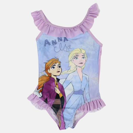 Maillot de bain bretelles asymétriques fille la reine des neiges Mauve 4 - vertbaudet enfant 