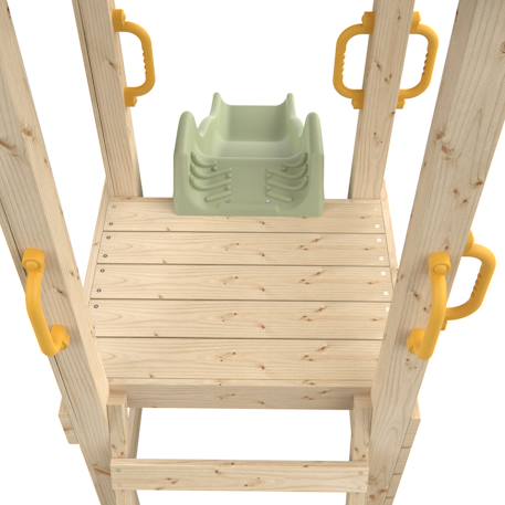 Aire de jeux toboggan - balançoires - mur d'escalade plaqueminier bois h240cm Maron - vert kaki 6 - vertbaudet enfant 