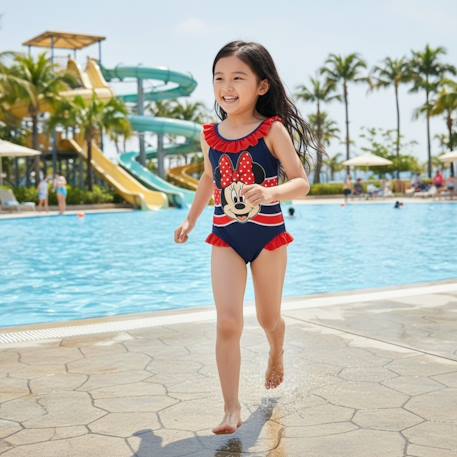 Maillot de bain fille 1 pièce bleu marine à volants motif personnage minnie Rouge 2 - vertbaudet enfant 