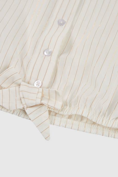 Chemise fille  en coton Blanc 4 - vertbaudet enfant 