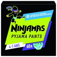 Puériculture-Ninjamas pyjama pants garçon, 60 sous-vêtement de nuit, 4-7 ans, paquet 1 mois