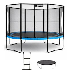 Trampoline ø 360cm + filet de sécurité + échelle + bâche - punchi 360 bleu  - vertbaudet enfant