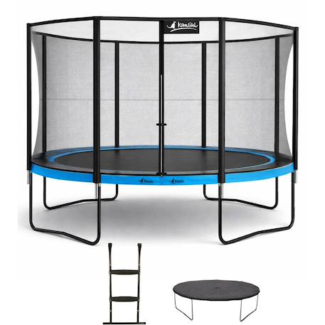 Trampoline ø 360cm + filet de sécurité + échelle + bâche - punchi 360 bleu Bleu 1 - vertbaudet enfant 