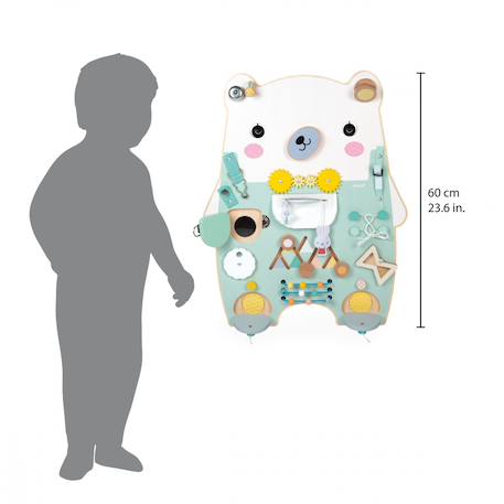 Panneau d'activités en bois busy board ourson Vert 4 - vertbaudet enfant 