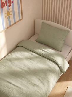 Linge de maison et décoration-Parure housse de couette et taie d'oreiller unie