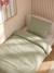 Parure housse de couette et taie d'oreiller unie vert sauge+vieux rose 1 - vertbaudet enfant 