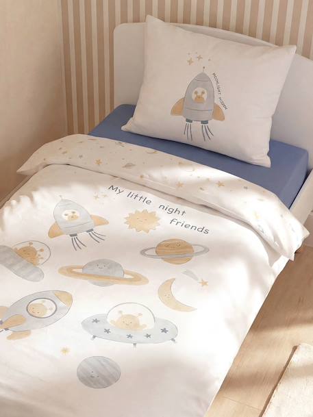 Parure housse de couette et taie d'oreiller écru 1 - vertbaudet enfant 