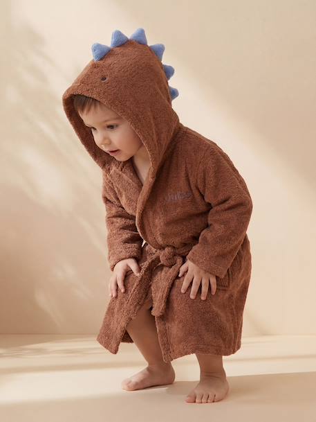 Peignoir enfant Dinosaure personnalisable bleu+camel 8 - vertbaudet enfant 