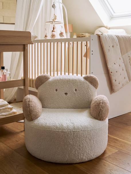 Fauteuil pivotant enfant ourson bouclette blanc 1 - vertbaudet enfant 
