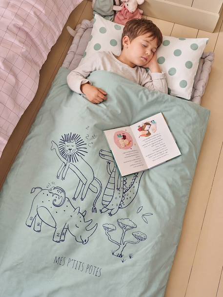 Sac de couchage en coton personnalisable vert sauge 1 - vertbaudet enfant 