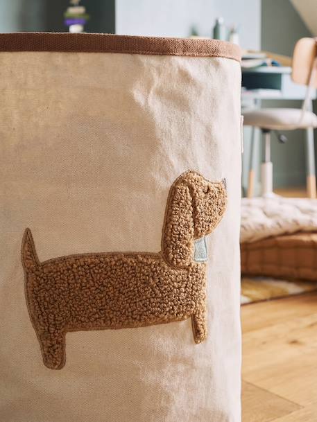 Panier rangement motif chien sherpa beige 2 - vertbaudet enfant 