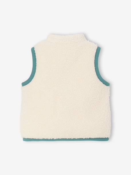 Gilet sans manches bébé en sherpa écru+taupe 2 - vertbaudet enfant 