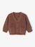 Gilet bébé col V en maille grosse jauge bleu grisé+chocolat 5 - vertbaudet enfant 