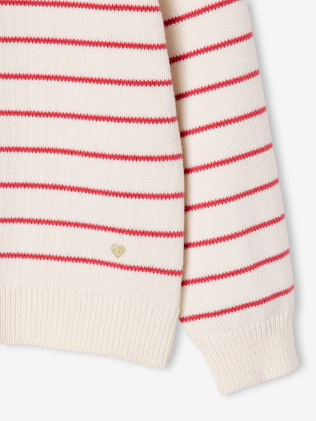 Pull fille manches longues framboise+marine+rose 4 - vertbaudet enfant 