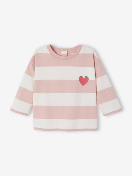 T-shirt manches longues bébé fille rose poudré 1 - vertbaudet enfant 