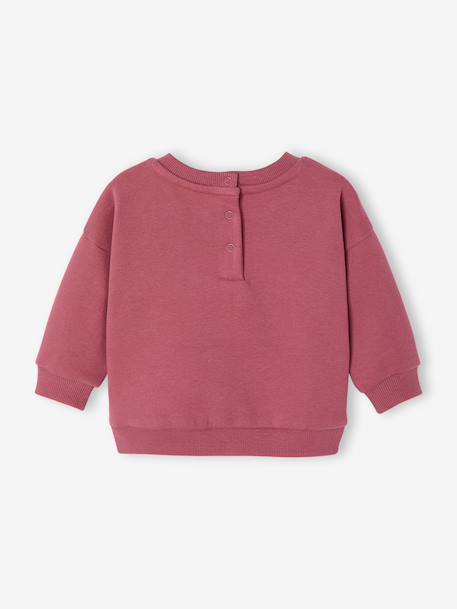 Sweat-shirt bébé fille message imprimé framboise+rose poudré+vanille 2 - vertbaudet enfant 