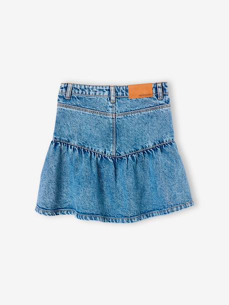 Jupe denim fille volantée bleu jean 2 - vertbaudet enfant 