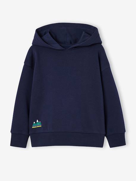 Sweat à capuche garçon marine+rouge chiné 1 - vertbaudet enfant 