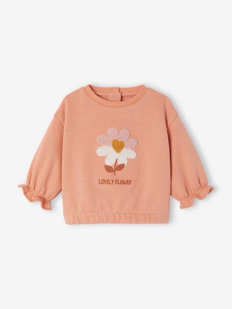 Sweat bébé fille manches longues abricot 2 - vertbaudet enfant 