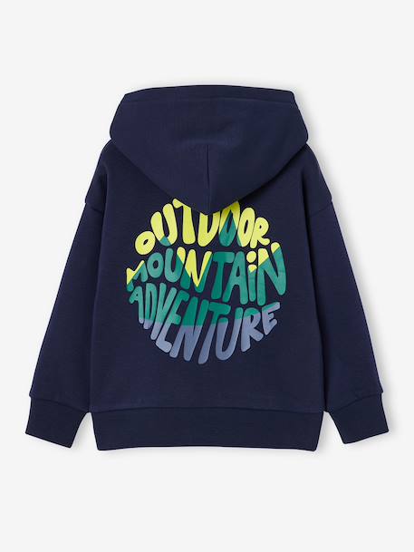 Sweat à capuche garçon marine+rouge chiné 2 - vertbaudet enfant 