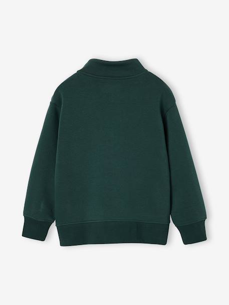 Sweat zippé garçon col camionneur marine+rouge+vert sapin 10 - vertbaudet enfant 