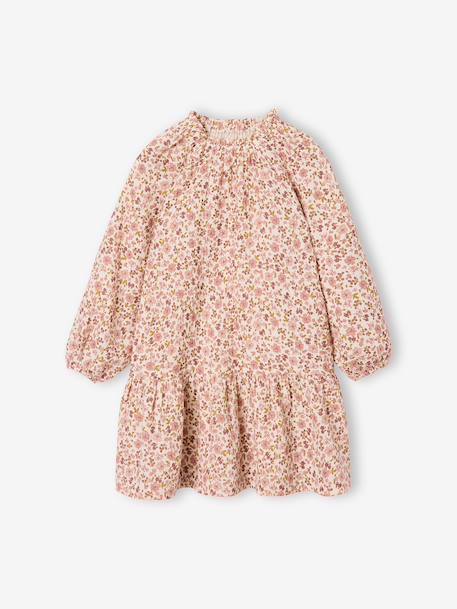Robe courte fille écru+kaki 1 - vertbaudet enfant 