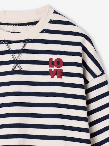 Sweat fille manches longues écru+rouge 3 - vertbaudet enfant 