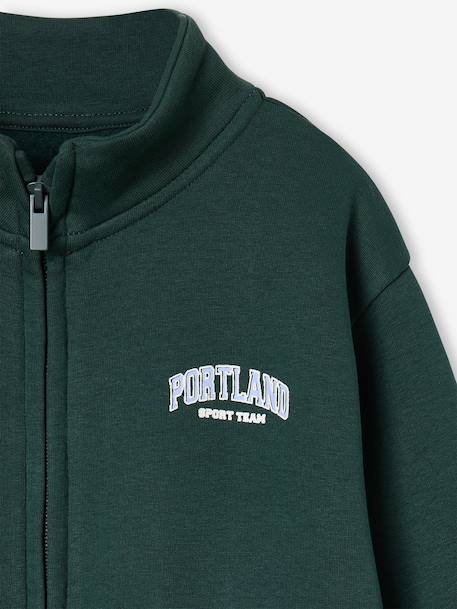 Sweat zippé garçon col camionneur marine+rouge+vert sapin 11 - vertbaudet enfant 
