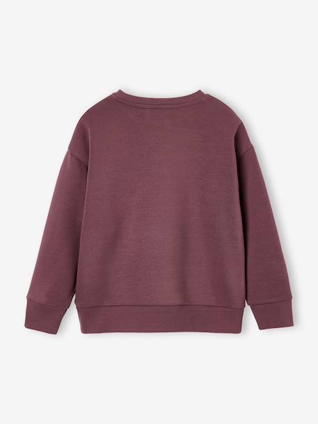 Sweat garçon col rond blanc chiné+mauve 10 - vertbaudet enfant 