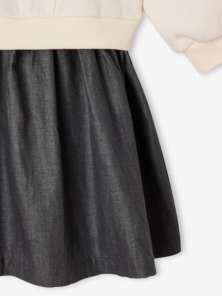 Robe manches longues fille écru+marine 4 - vertbaudet enfant 