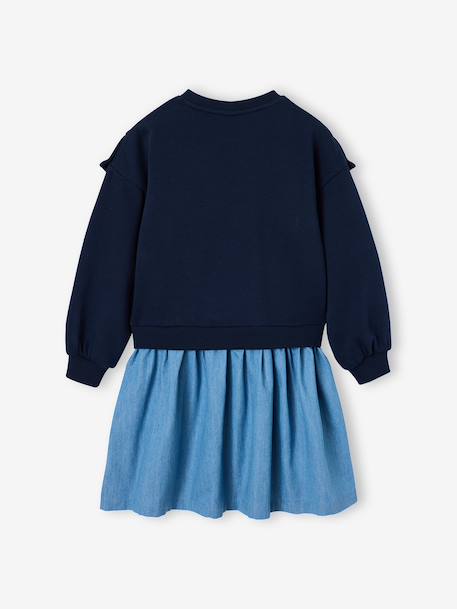Robe manches longues fille écru+marine 8 - vertbaudet enfant 