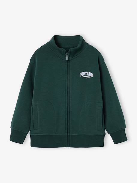 Sweat zippé garçon col camionneur marine+rouge+vert sapin 9 - vertbaudet enfant 