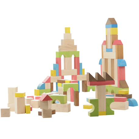 Set de 50 blocs de construction en bois Beige 2 - vertbaudet enfant 