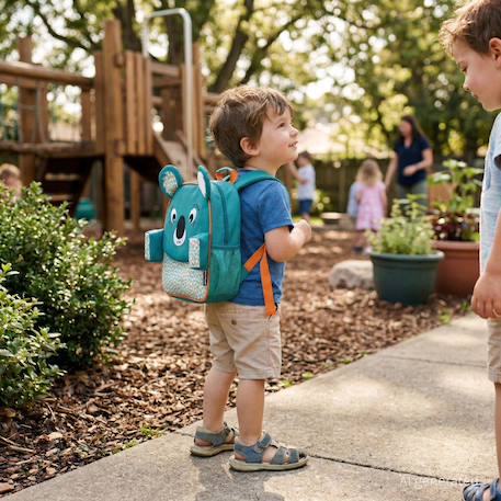 Sac à dos enfant Bleu+Jaune+Marron 3 - vertbaudet enfant 